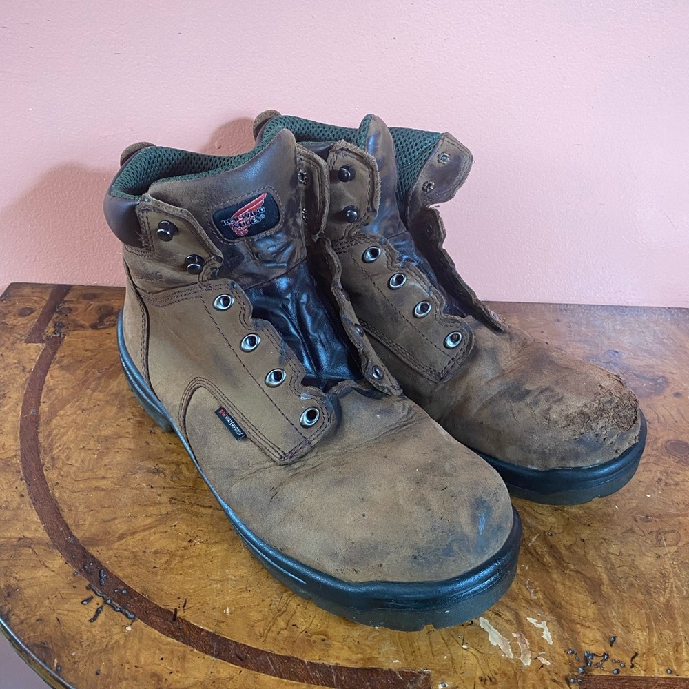 RED WING  Work Boots Men Size 14D ASTM F2892-11 Stock 435 - Read